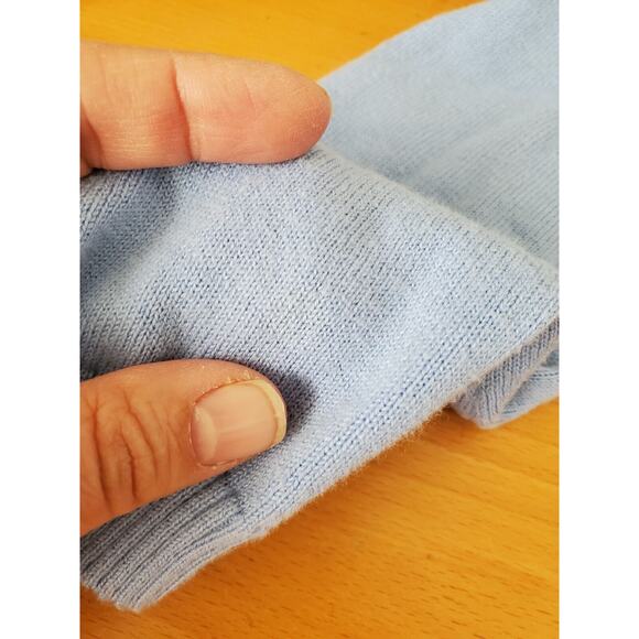 Moth Anthropologie Size XS Blue Button Front Down Crew Neck 3/4 Sleeve Cardigan - Picture 5 of 5